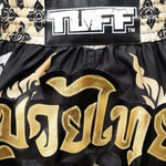 TUFF Muay Thai Shorts Retro Style Thai King Of Naga Black