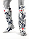 Sandee Sport Velcro Camo Grey & White Synthetic Leather Boot Shinguard