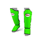 TWINS DOUBLE PADDED SHIN PADS-LIME GREEN
