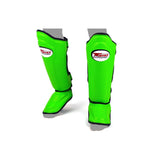 TWINS DOUBLE PADDED SHIN PADS-LIME GREEN