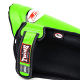 TWINS DOUBLE PADDED SHIN PADS-LIME GREEN