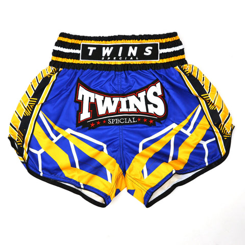 TWINS SPECIAL MUAYTHAI SHORTS-RACING BLUE/YELLOW