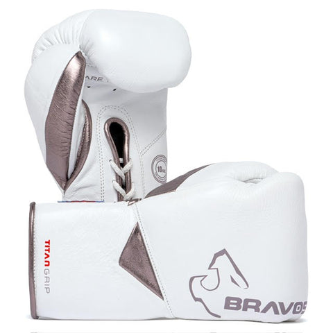 BRAVOSE TITAN PROFESSIONAL FIGHT GLOVES-WHITE