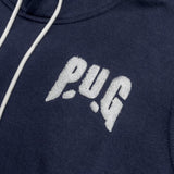 PUG ATHLETIC FLEECE BOXING OBLIQUE HOODED TRACKSUIT - BLUE