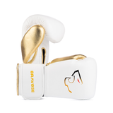 BRAVOSE ELITE PRO 2.0 STRAP SPARRING GLOVES - WHITE/GOLD