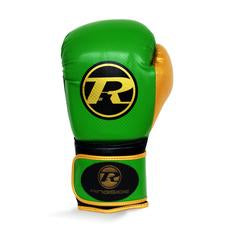 RINGSIDE PRO FITNESS SYNTHETIC LEATHER STRAP TRAINING GLOVE - GREEN/GOLD