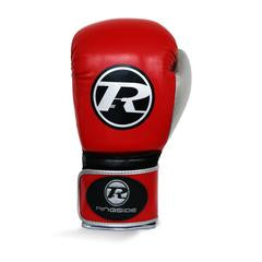 RINGSIDE PRO FITNESS SYNTHETIC LEATHER STRAP BOXING GLOVE -RED/SILVER