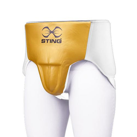 STING PRO LEATHER KIDNEY GROIN PROTECTOR white/gold