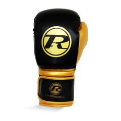 RINGSIDE PRO FITNESS SYNTHETIC LEATHER STRAP TRAINING GLOVE - BLACK/GOLD