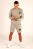 KRONK One Colour Gloves Jog Shorts Towelling Applique Logo Sports Grey