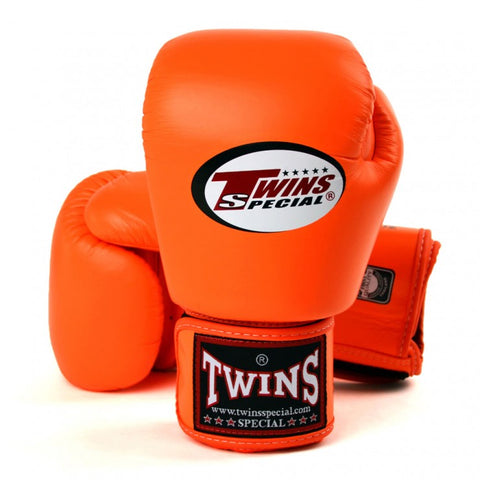 Twins Orange Velcro Boxing Gloves BGVL3