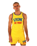 KRONK Iconic Detroit Applique Training Gym Vest Yellow