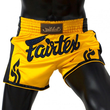 FAIRTEX SLIM CUT MUAY THAI SHORTS-YELLOW
