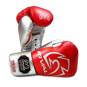 RIVAL RS100 PROFESSIONAL SPARRING GLOVES LACES - RED/SILVER