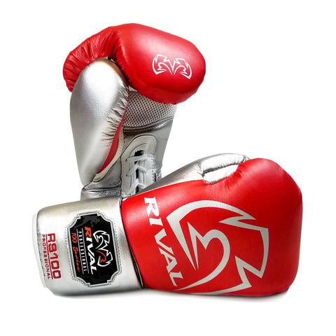RIVAL RS100 PROFESSIONAL SPARRING LACE red/silver