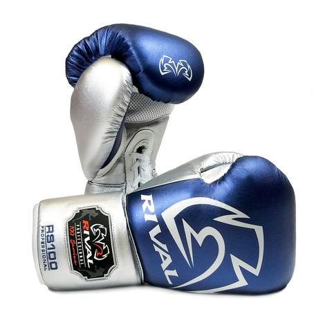 RIVAL RS100 PROFESSIONAL SPARRING LACE blue/silver