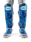 Sandee Authentic Camo Blue & White Synthetic Leather Boot Shinguard