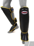 Sandee Authentic Black & Yellow Leather Boot Shinguard