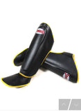 Sandee Authentic Black & Yellow Leather Boot Shinguard