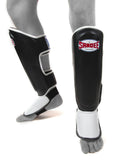 Sandee KIDS Authentic Black & White Synthetic Leather Boot Shinguard