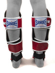 Sandee KIDS  Authentic Red & White Synthetic Leather Boot Shinguard