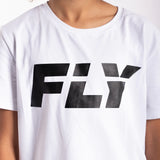 Fly White-Kids Big Logo Tee